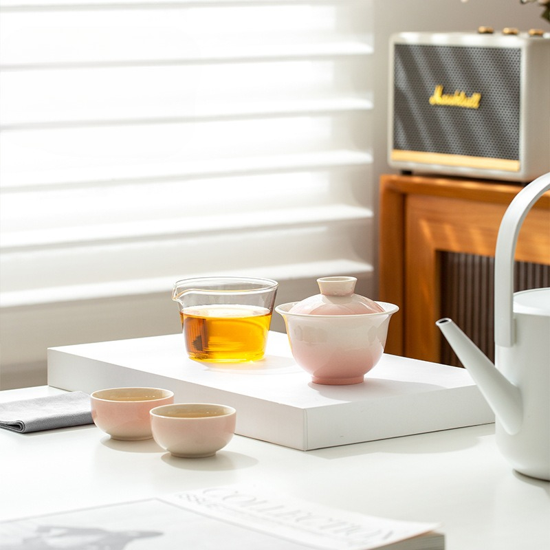 Gongfu Tea Set - Gradient Ash Glaze Ceramic Tea Set