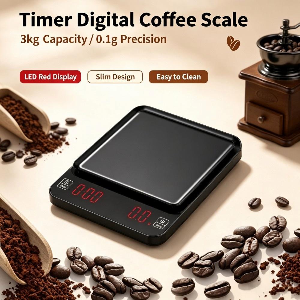 Coffee&Tea House Opinie - 3kg/0.1g High Precision Digital Coffee Scale,
