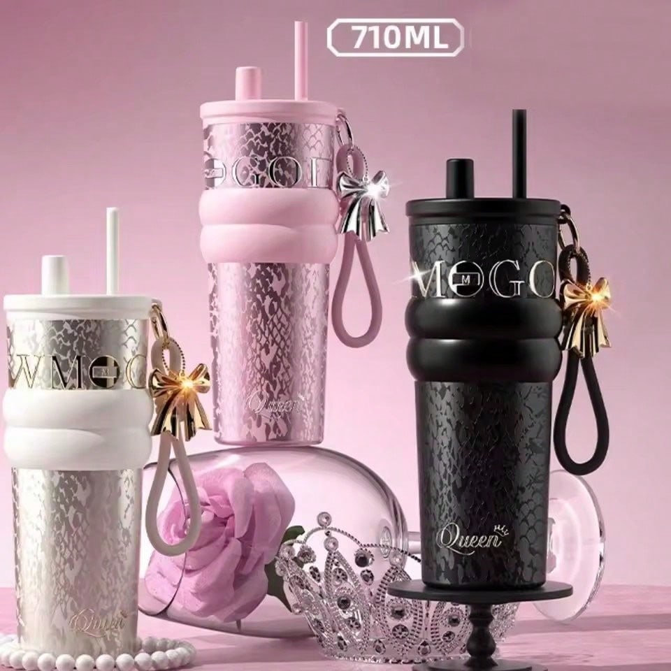 Cold Brew Bottle - 710mlTravel Thermos with Straw and Leak-Proof