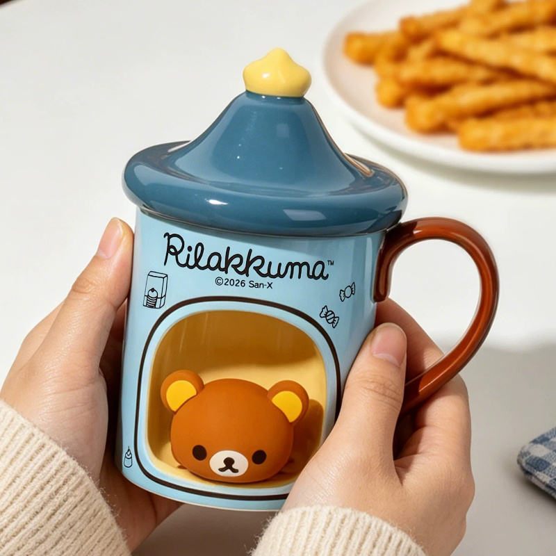 Coffee Tea Gift Set - Kawaii 3D Rilakkuma Ceramic Mug Microwave