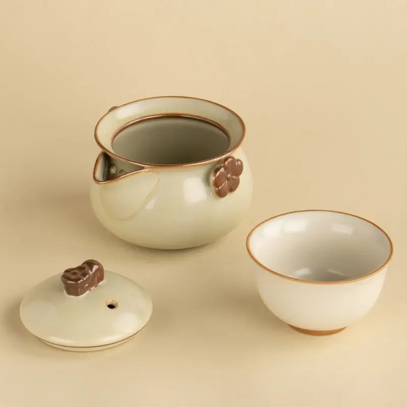 Gongfu Tea Set - Ru Kiln Tea Set Two-Color Handheld