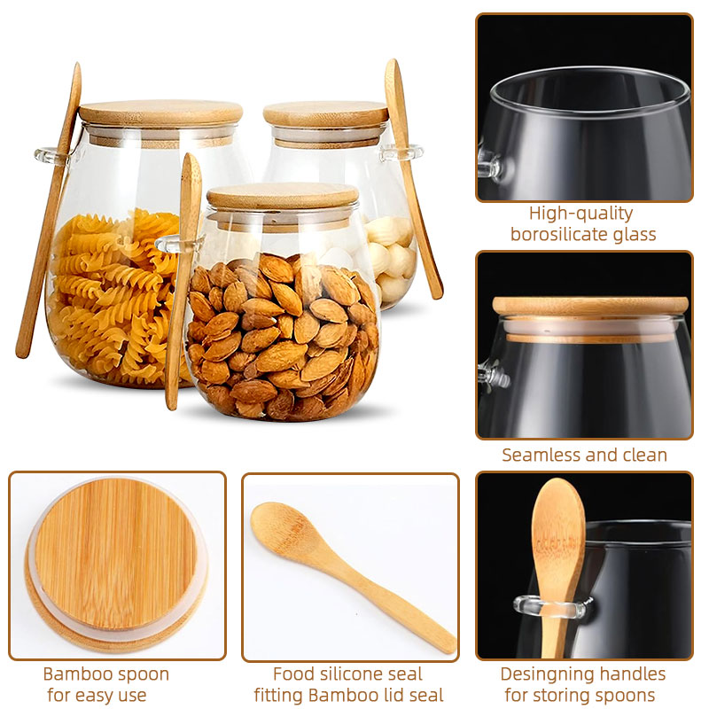 34oz sealed glass jar with spo - Coffee Tea And Sugar Canister Set recension och pris