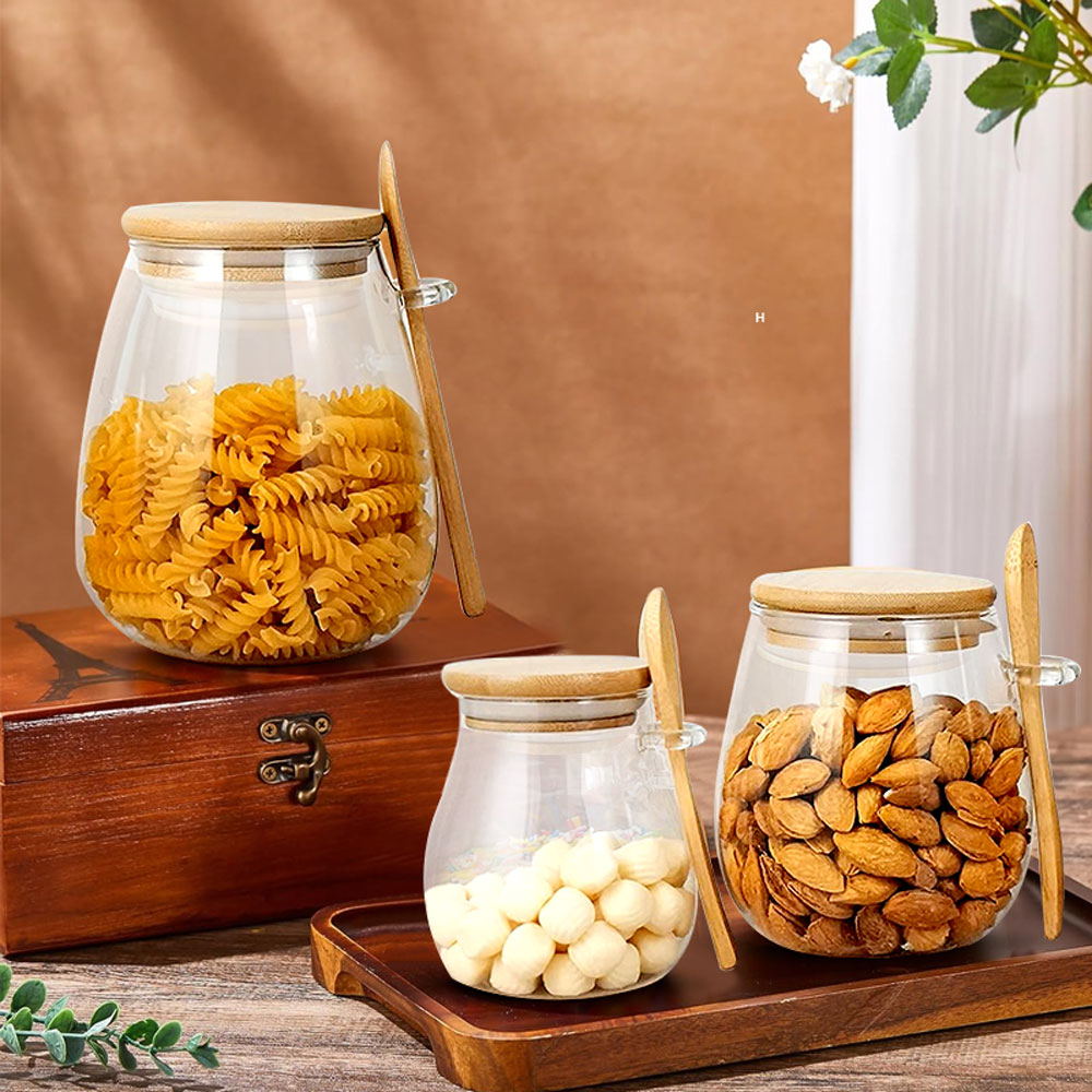 34oz sealed glass jar with spo - Coffee Tea And Sugar Canister Set recension och pris