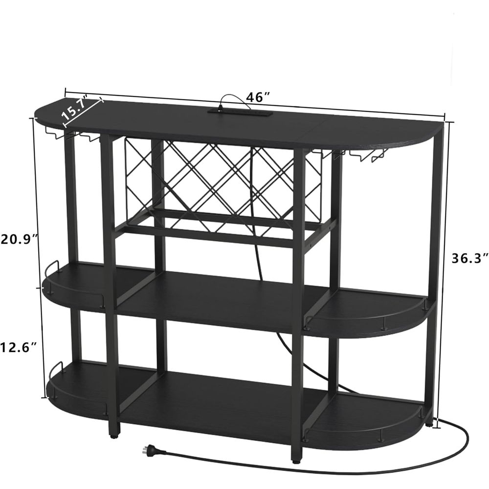 Black 3-Tier Coffee Table with - Coffee&Tea House Opinie recension och pris