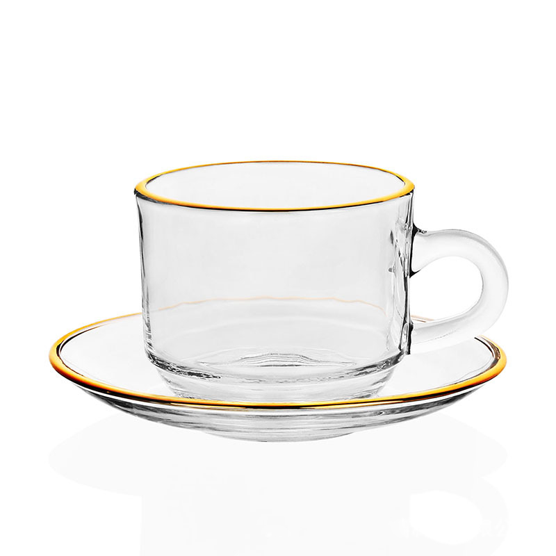 Golden edge Glass Coffee Cups, - Espresso Cup Saucer recension och pris
