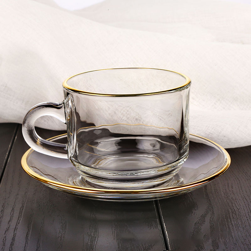 Golden edge Glass Coffee Cups, - Espresso Cup Saucer recension och pris