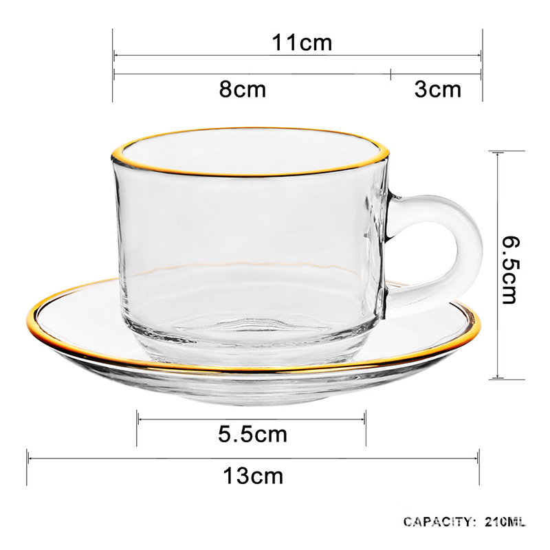 Golden edge Glass Coffee Cups, - Espresso Cup Saucer recension och pris