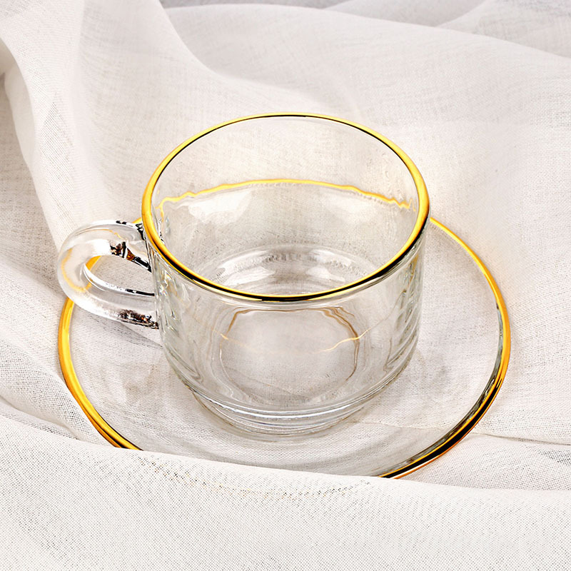 Golden edge Glass Coffee Cups, - Espresso Cup Saucer recension och pris