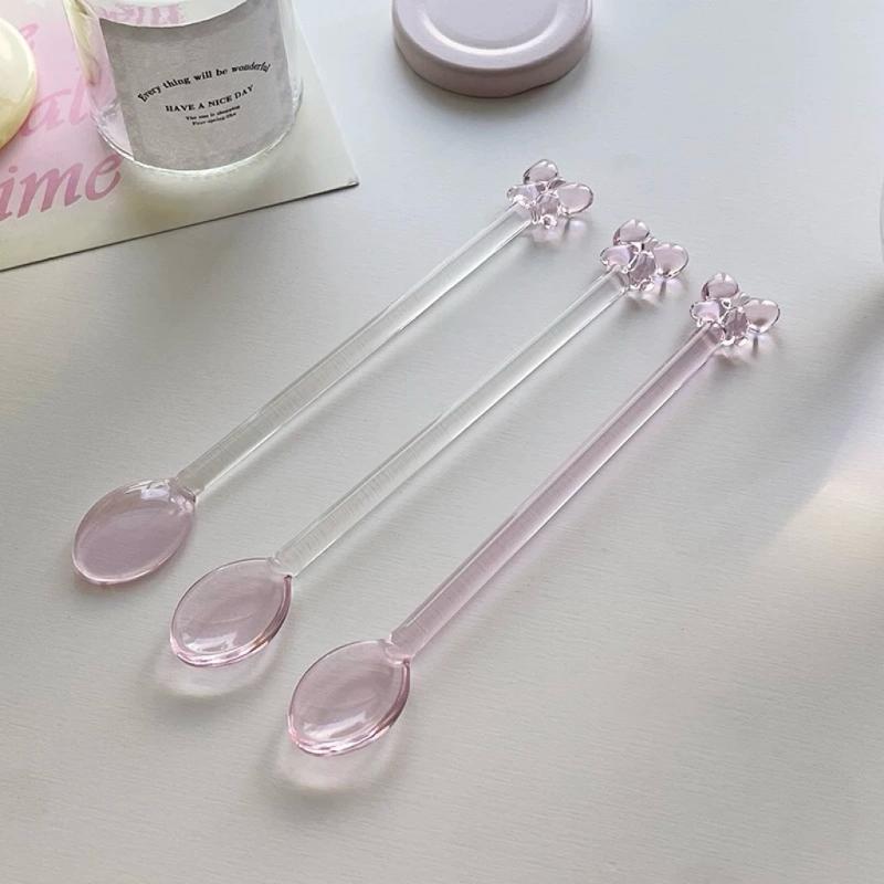 Pink Bow-Adorned Glass Coffee  - Tea Coffee Utensils recension och pris