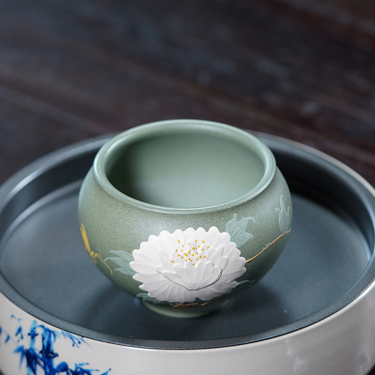 Yixing Zisha Handmade Peony Ar - Gongfu Tea Set recension och pris