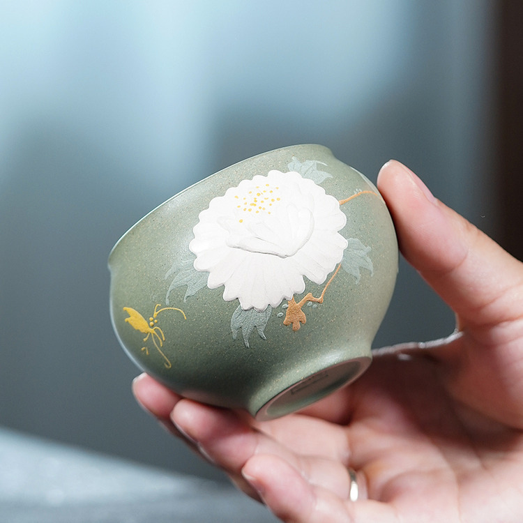 Yixing Zisha Handmade Peony Ar - Gongfu Tea Set recension och pris