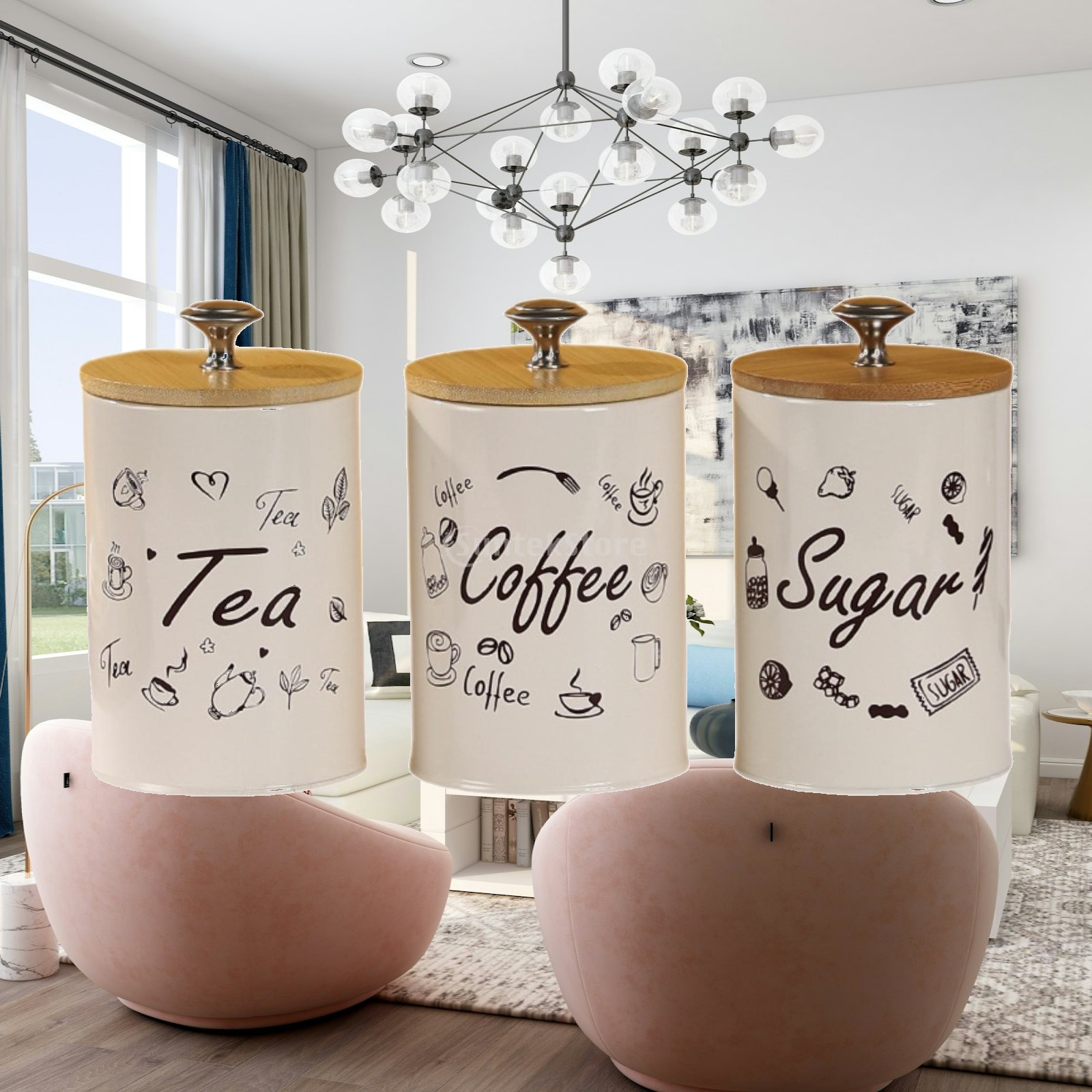 Farmhouse Coffee Tea Sugar Can - Coffee Tea And Sugar Canister Set recension och pris