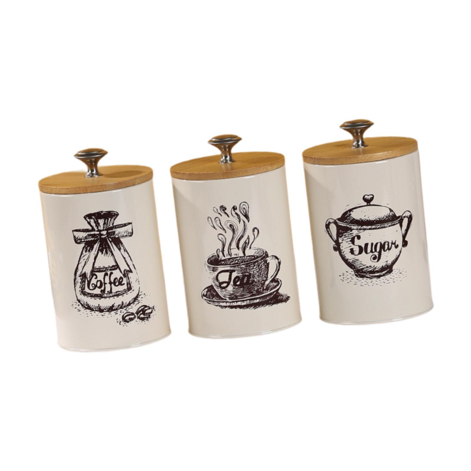 Farmhouse Coffee Tea Sugar Can - Coffee Tea And Sugar Canister Set recension och pris