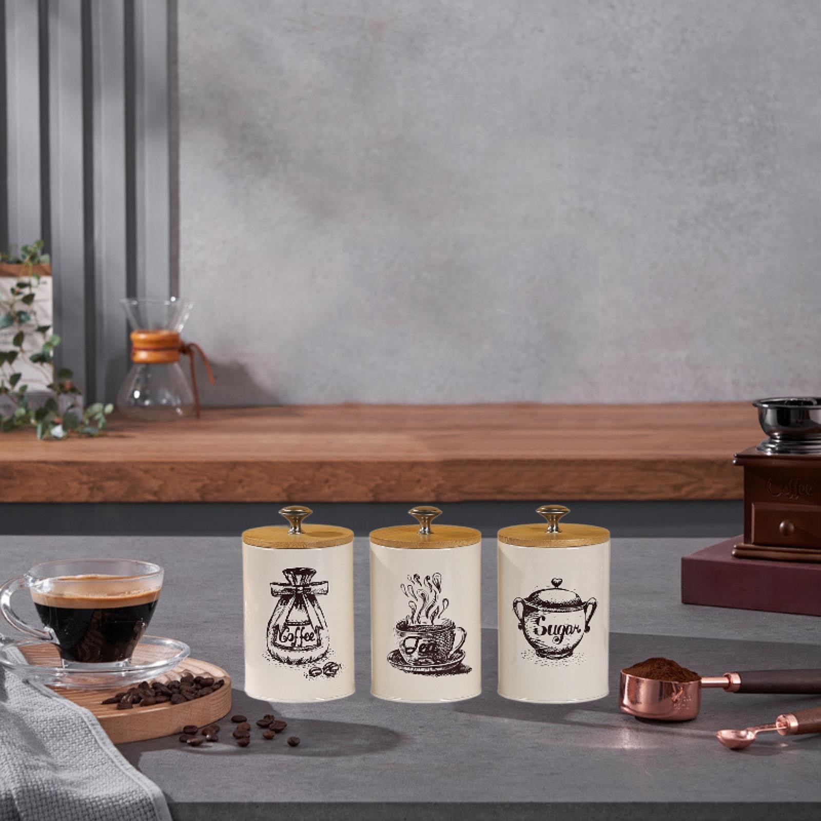 Farmhouse Coffee Tea Sugar Can - Coffee Tea And Sugar Canister Set recension och pris