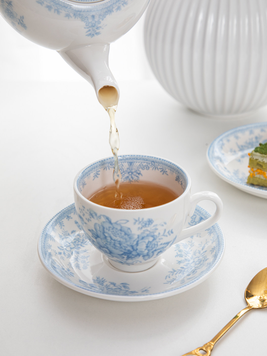 House, retro blue peony aftern - Espresso Cup Saucer recension och pris
