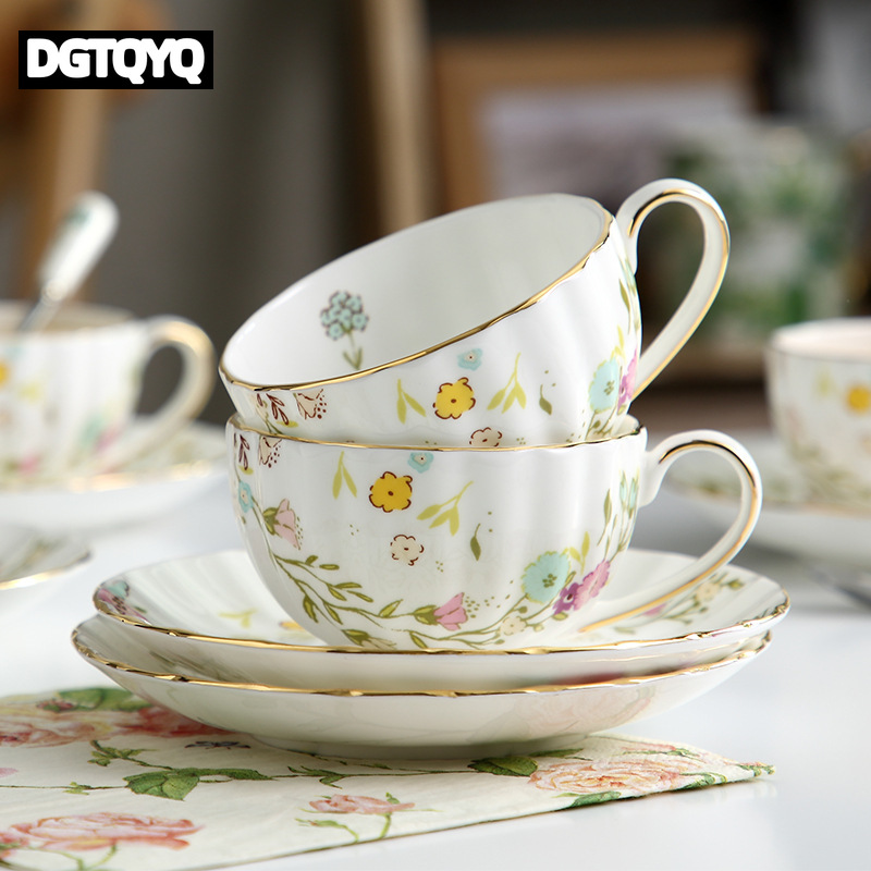 2Pcs Vintage Floral Ceramic Co - Espresso Cup Saucer recension och pris