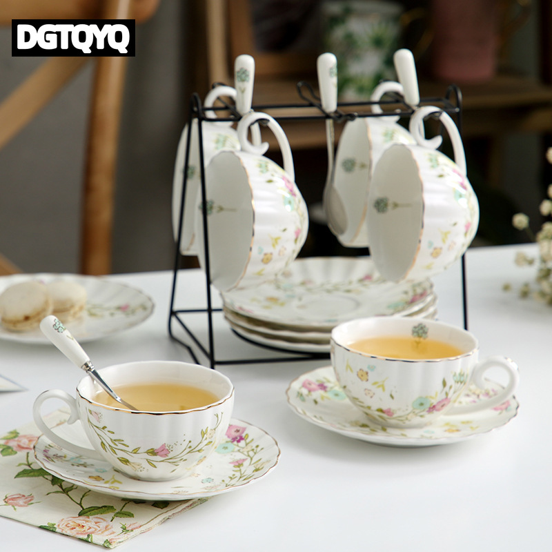 2Pcs Vintage Floral Ceramic Co - Espresso Cup Saucer recension och pris