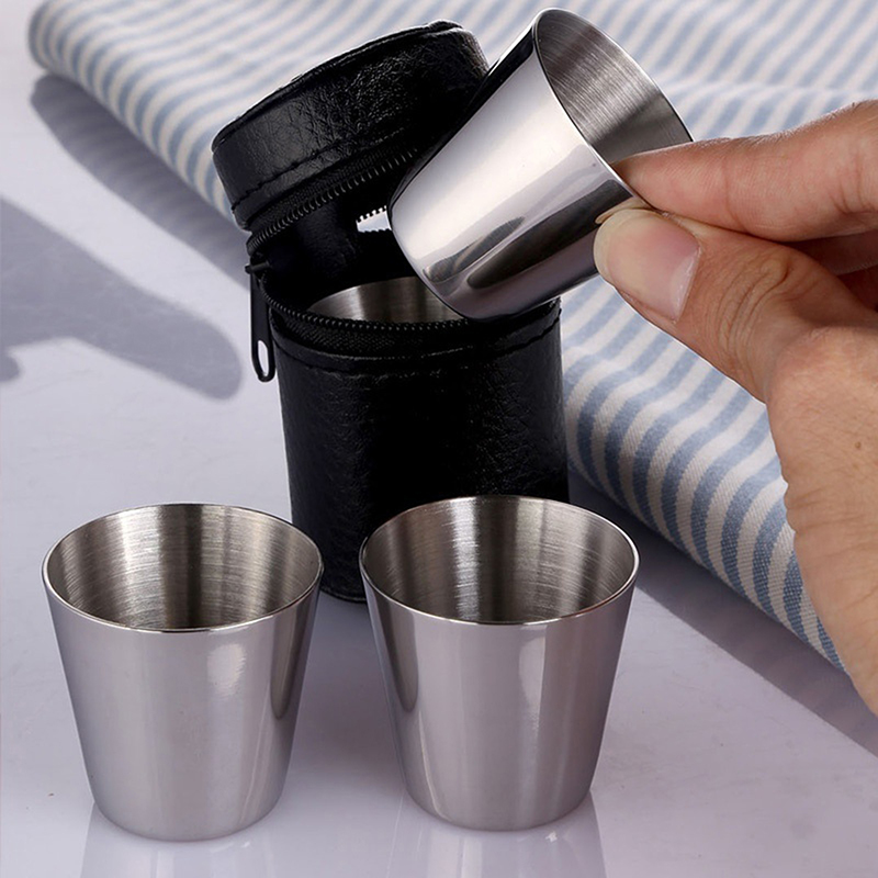 4/6Pcs Stainless Steel Cups Mi - Coffee Tea And Sugar Canister Set recension och pris