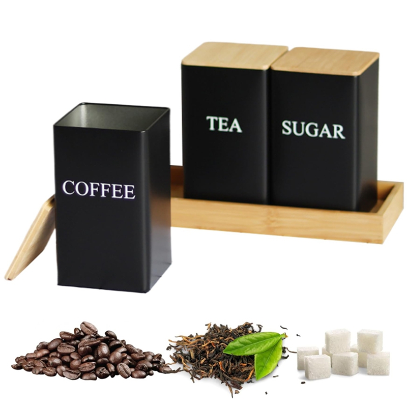 3PCS Set Tea Coffee Sugar Cani - Coffee Tea And Sugar Canister Set recension och pris