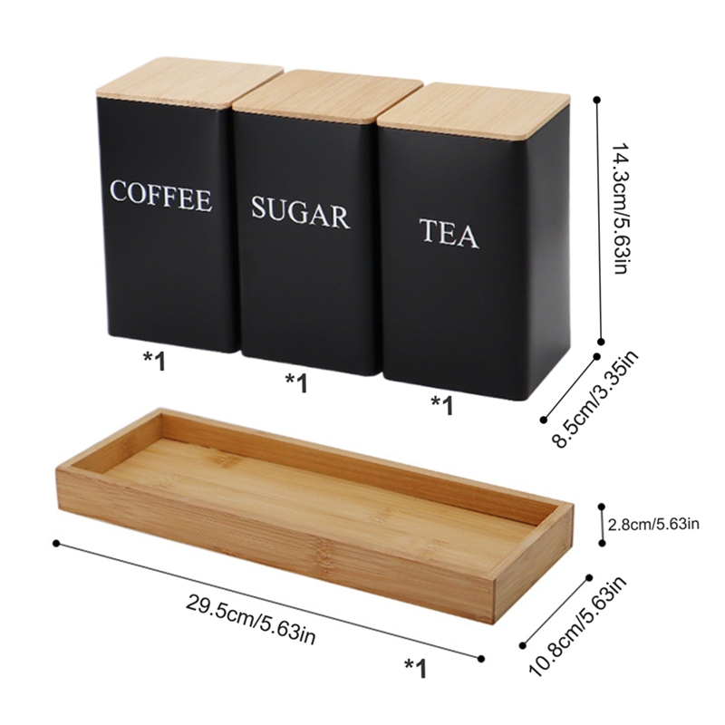 3PCS Set Tea Coffee Sugar Cani - Coffee Tea And Sugar Canister Set recension och pris