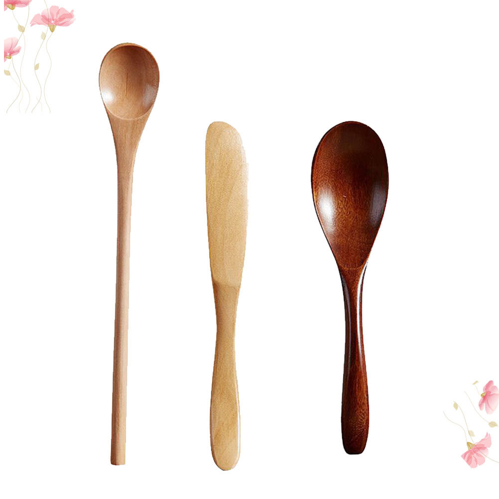 3Pcs Premium Solid Wood Spoon  - Tea Coffee Utensils recension och pris