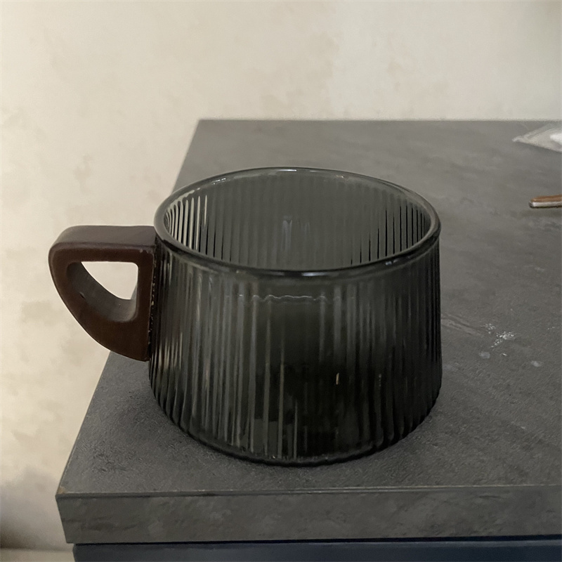 200ml Stripe Glass Coffee Cup  - Espresso Cup Saucer recension och pris