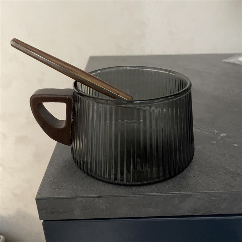 200ml Stripe Glass Coffee Cup  - Espresso Cup Saucer recension och pris