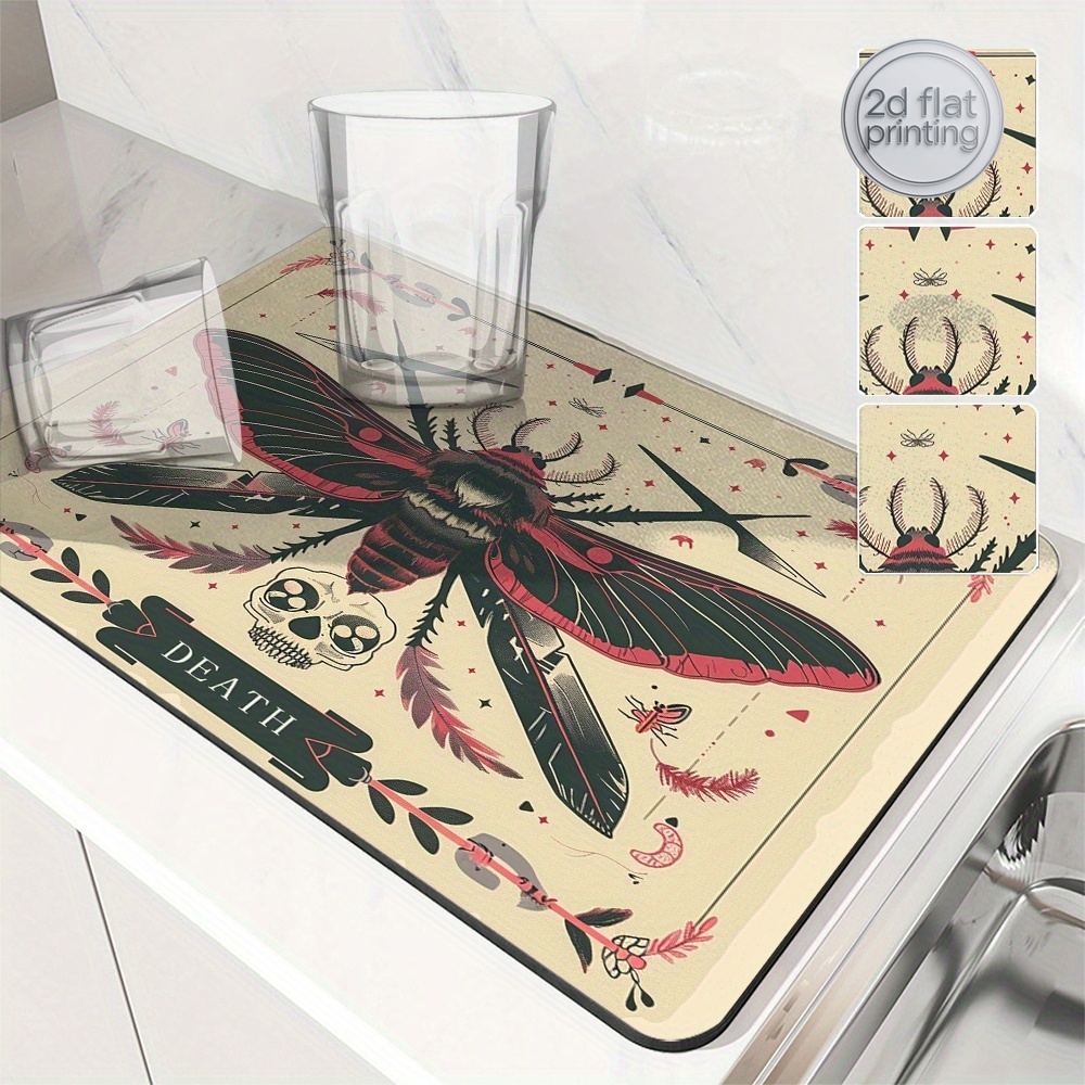 1pc  Card Moth Skull Gothic Ab - Tea Coffee Utensils recension och pris