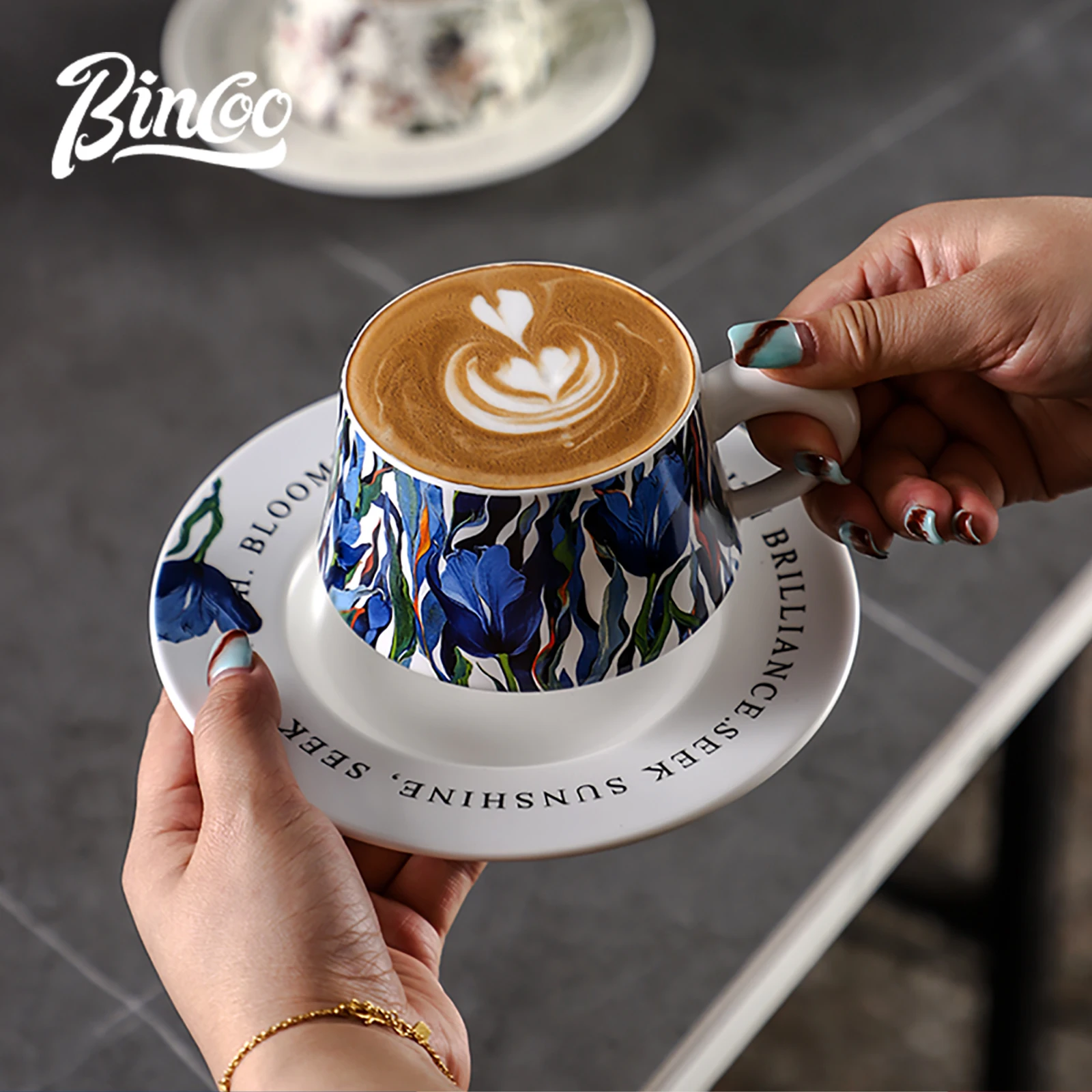BINCOO 260ml Ceramic Coffee Cu - Espresso Cup Saucer recension och pris