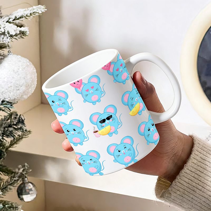 1PCS Funny Blue Mouse Emoji Ce - Coffee Tea Emoji recension och pris