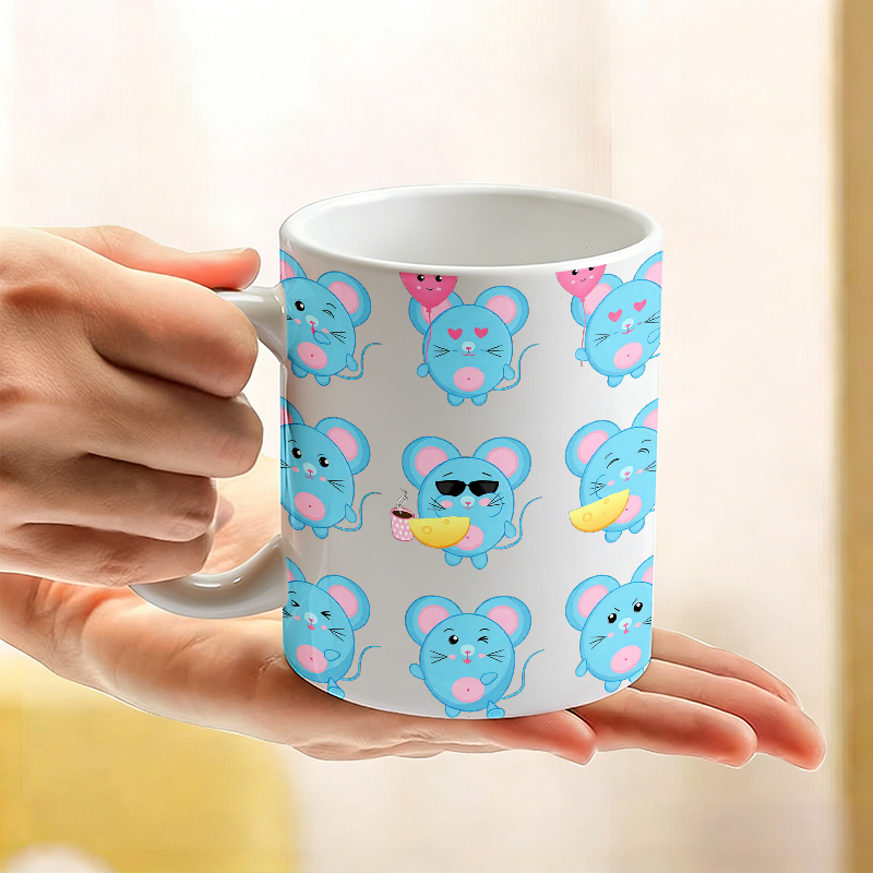 1PCS Funny Blue Mouse Emoji Ce - Coffee Tea Emoji recension och pris