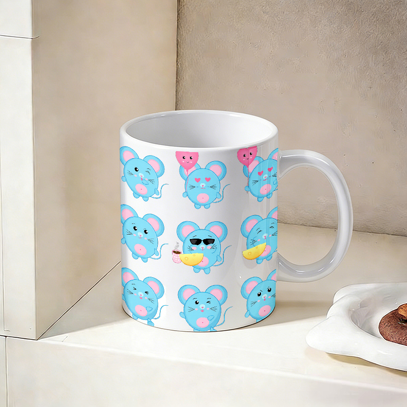 1PCS Funny Blue Mouse Emoji Ce - Coffee Tea Emoji recension och pris