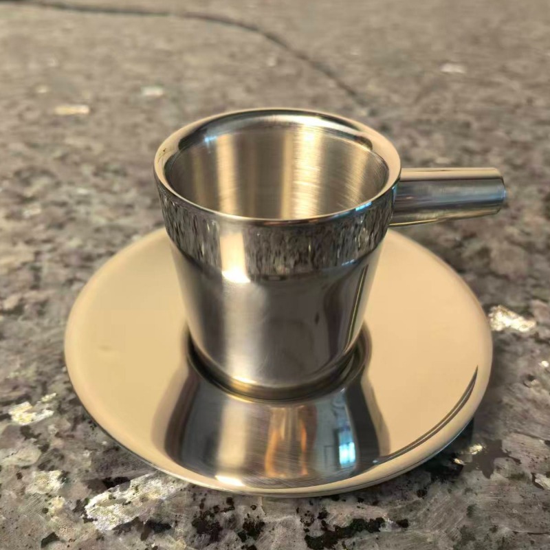 2 pack Stainless Steel Coffee  - Espresso Cup Saucer recension och pris