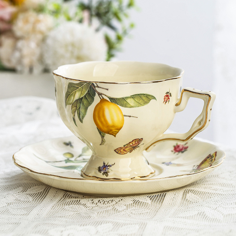 Vintage Lemon Teapot Coffee Cu - Espresso Cup Saucer recension och pris