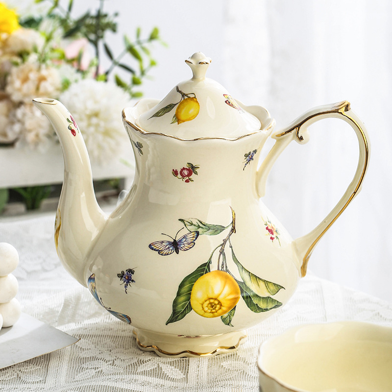 Vintage Lemon Teapot Coffee Cu - Espresso Cup Saucer recension och pris