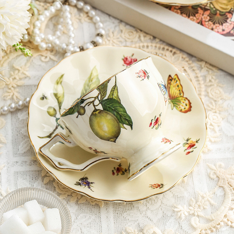 Vintage Lemon Teapot Coffee Cu - Espresso Cup Saucer recension och pris