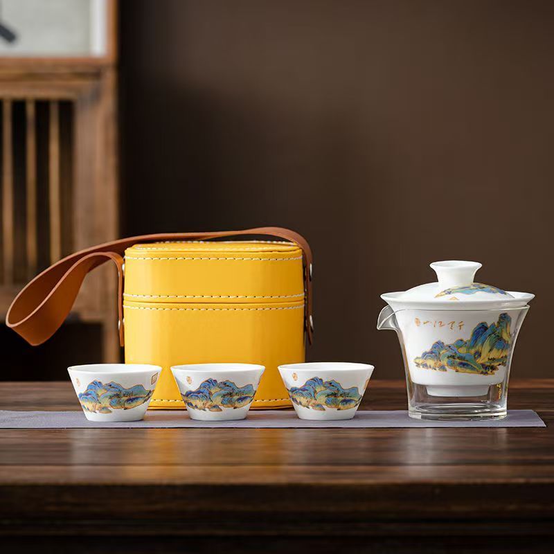 Travel Jade White Porcelain Te - Gongfu Tea Set recension och pris