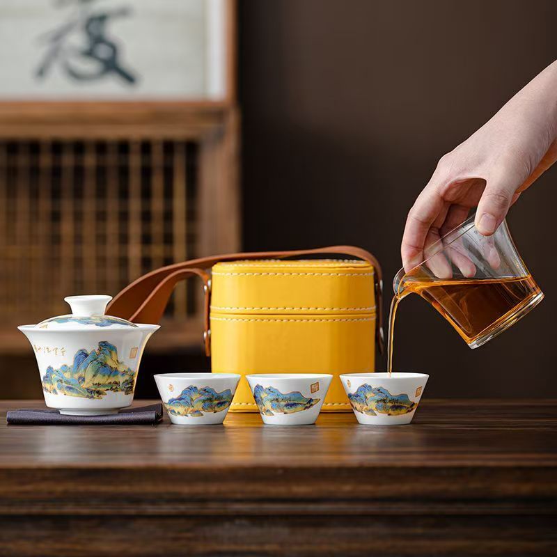Travel Jade White Porcelain Te - Gongfu Tea Set recension och pris