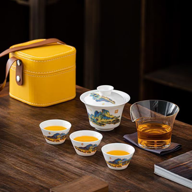 Travel Jade White Porcelain Te - Gongfu Tea Set recension och pris
