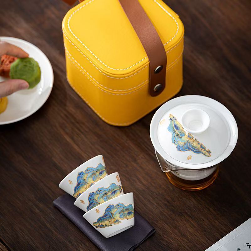 Travel Jade White Porcelain Te - Gongfu Tea Set recension och pris