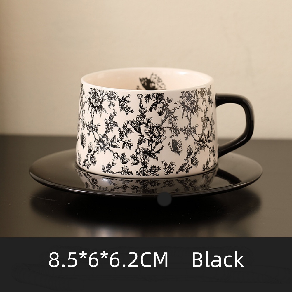 Vintage Flowers Pattern Coffee - Espresso Cup Saucer recension och pris