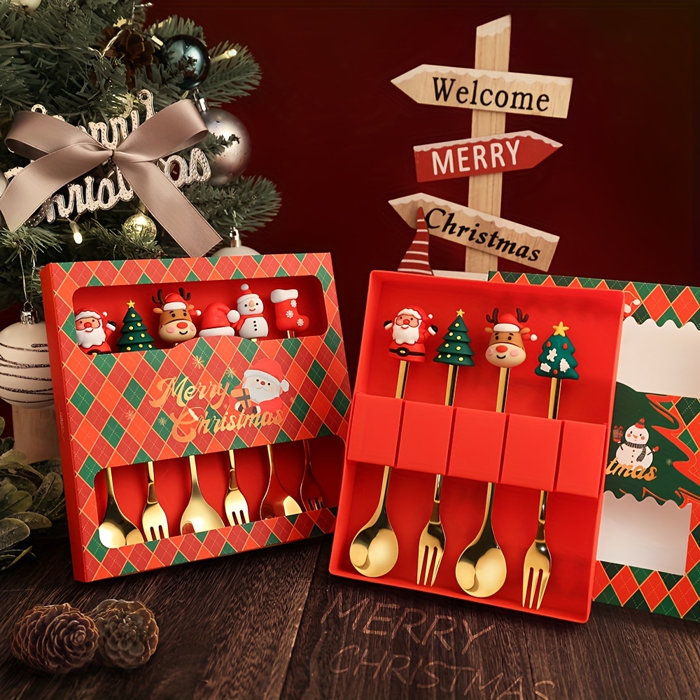 1Set Creative Christmas Fork A - Coffee Tea And Sugar Canister Set recension och pris